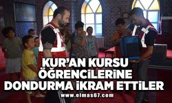 Kur'an kursu öğrencilerine dondurma ikram ettiler