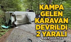 Kampa gelen karavan devrildi 2 yaralı