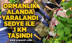 Ormanlık alanda yaralandı, sedyeyle 1 KM taşındı!