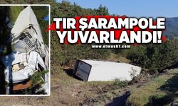 Tır şarampole yuvarlandı!