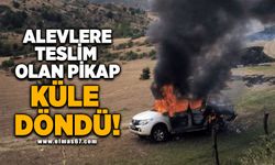 Alevlere teslim olan pikap küle döndü