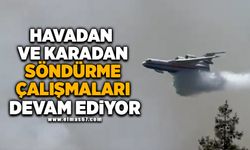 Havadan ve karadan söndürme çalışmaları devam ediyor