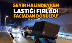 Seyir Halindeyken Lastiği Fırladı, Faciadan Dönüldü