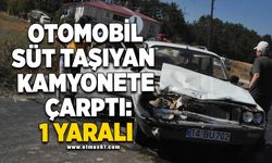 Otomobil süt taşıyan kamyonete çarptı:1 Yaralı