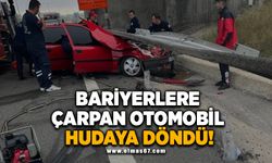 Bariyerlere çarpan otomobil hurdaya döndü