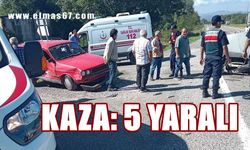 İki otomobil çarpıştı: 5 yaralı var!