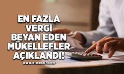 Zonguldak'ta en fazla vergi beyan eden mükellefler açıklandı!