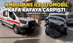 Ambulans ile otomobil kafa kafaya çarpıştı!