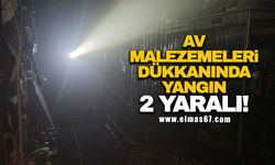 Av malzemeleri dükkanında yangın: 2 yaralı