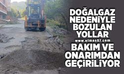 Filyos'ta doğalgaz nedeniyle bozulan yollar bakım ve onarımdan geçiriliyor