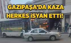 Özel halk otobüsü otomobile çarptı