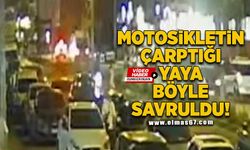 Kayganlaşan yolda duramayan motosikletli yayaya çarptı