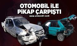 Otomobil ile pikap çarpıştı!