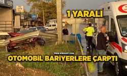 Yağış sebebiyle kayganlaşan yolda araç bariyerlere çarptı: 1 yaralı