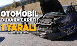 Otomobil duvara çarptı: 1 yaralı