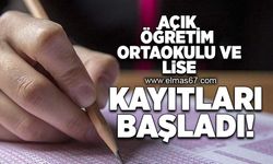 Açık Öğretim ortaokulu ve lise kayıtları başladı!