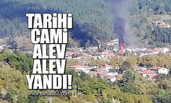 Tarihi cami alev alev yandı!