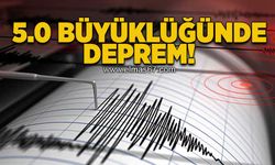 5.0 büyüklüğünde deprem!