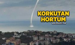 Denizde çıkan hortum endişe yarattı