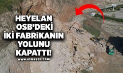 Heyelan OSB'deki iki fabrikanın yolunu kapattı