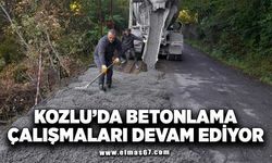 KOZLU'DA BETONLAMA ÇALIŞMALARI DEVAM EDİYOR