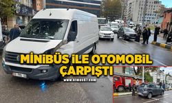 Minibüs, otomobile arkadan çarptı