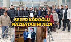 AK Parti Merkez İlçe Başkanı Sezer Köroğlu mazbatasını aldı