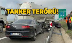 Karşı şeride geçen tanker ortalığı karıştırdı: 2 yaralı