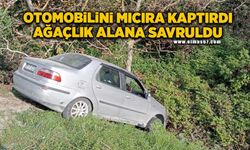 Otomobilini mıcıra kaptırdı, ağaçlık alana savruldu