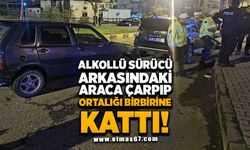 Alkollü sürücü arkasındaki araca çarpıp ortalığı birbirine kattı!