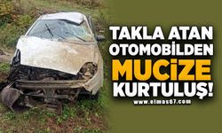 Takla atan otomobilden mucize kurtuluş!