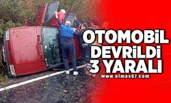 Otomobil devrildi 3 yaralı!