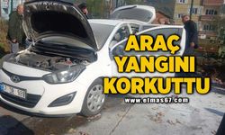 ARAÇ YANGINI KORKUTTU