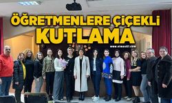 Öğretmenlere çiçekli kutlama