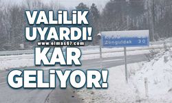 Valilik uyardı! Kar geliyor!