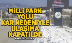 Milli park yolu ulaşıma kapatıldı!