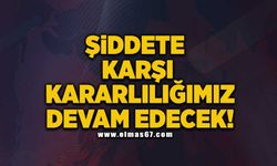 "Şiddete karşı kararlılığımız devam edecek!"