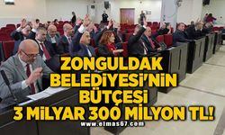 ZONGULDAK BELEDİYESİ'NİN BÜTÇESİ 3 MİLYAR 300 MİLYON TL!