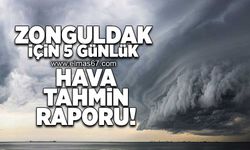 Zonguldak için 5 Günlük hava tahmin raporu!