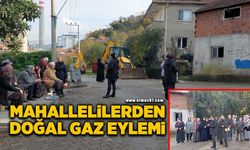 Mahallelilerden doğal gaz eylemi