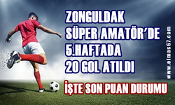 Zonguldak Süper Amatör’de 5.haftada 20 gol atıldı