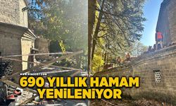 690 yıllık hamamda restore çalışmaları sürüyor