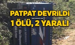 Tarım aracı devrildi: 1 ölü, 2 yaralı