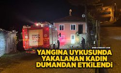 Yangına uykusunda yakalanan kadın dumandan etkilendi