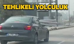 Otomobilde borularla tehlikeli yolculuk