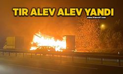 Tır alev alev yandı