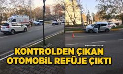 Otomobil refüje çıkarak durabildi