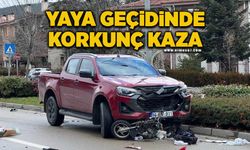 Yaya geçidinden geçmeye çalışan motosiklete, pikap çarptı: 1 yaralı