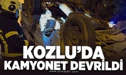 Kozlu’da Kamyonet Devrild