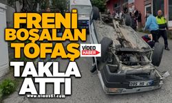 Freni boşalan Tofaş takla attı: 2 yaralı